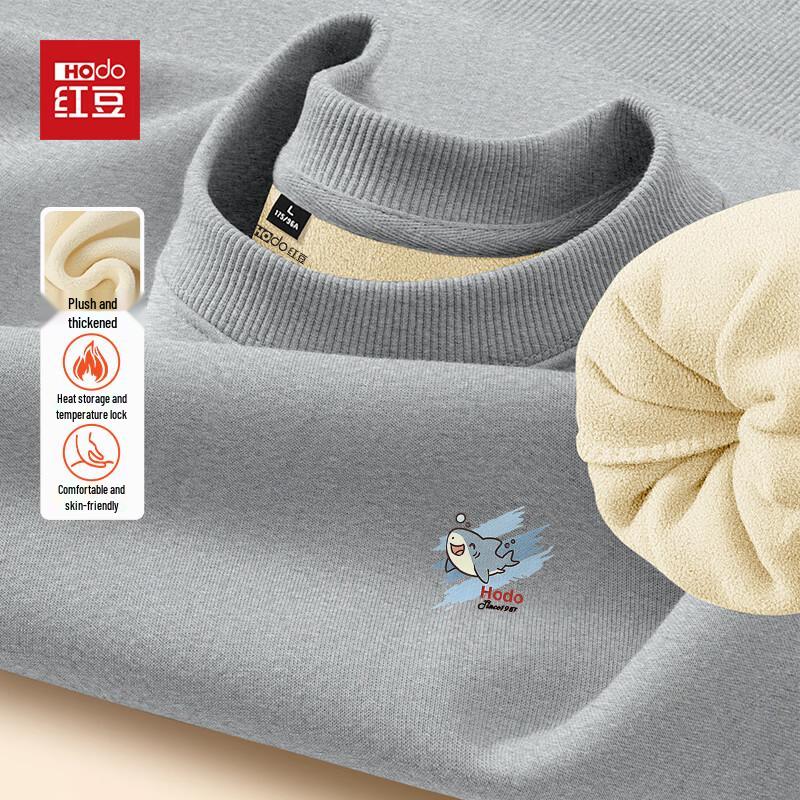 Мужской осенне-зимний свитшот с круглым вырезом и подкладкой из шерпы Hodo