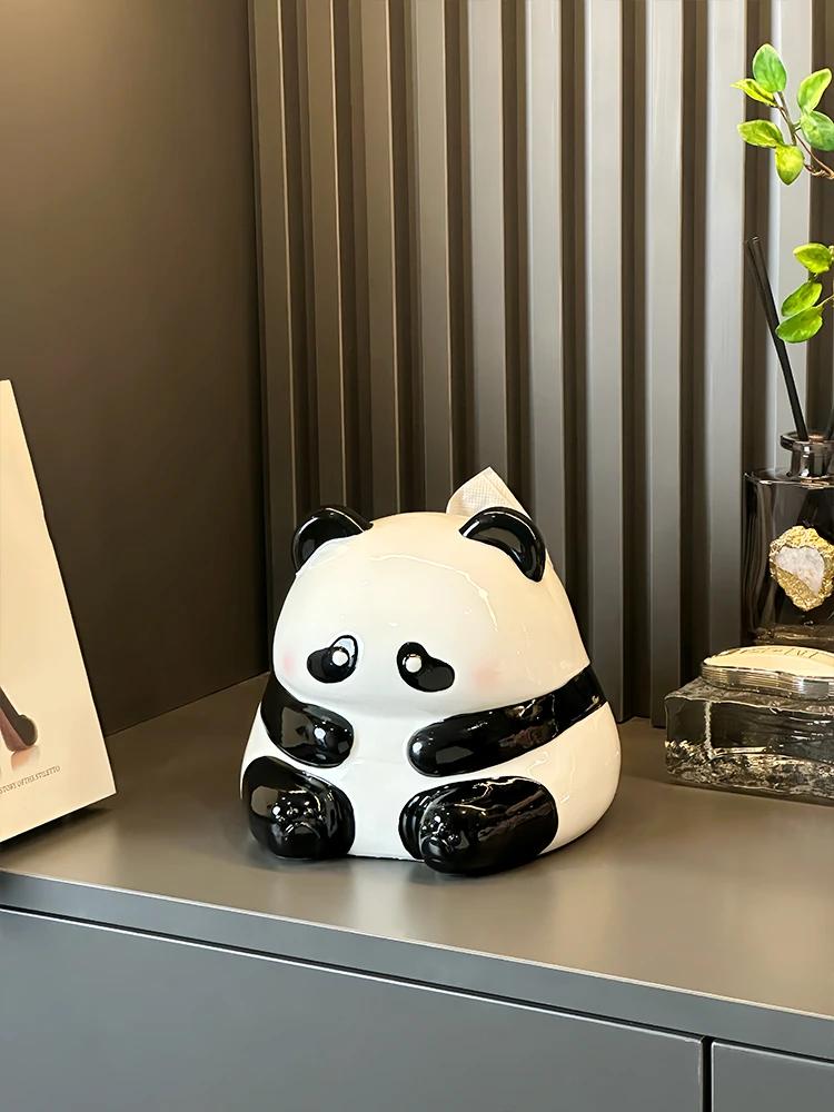 Милая панда коробка для салфеток декоративная копилка креативное домашнее рукоделие гостиная журнальный столик настольная коробка для хранения салфеток