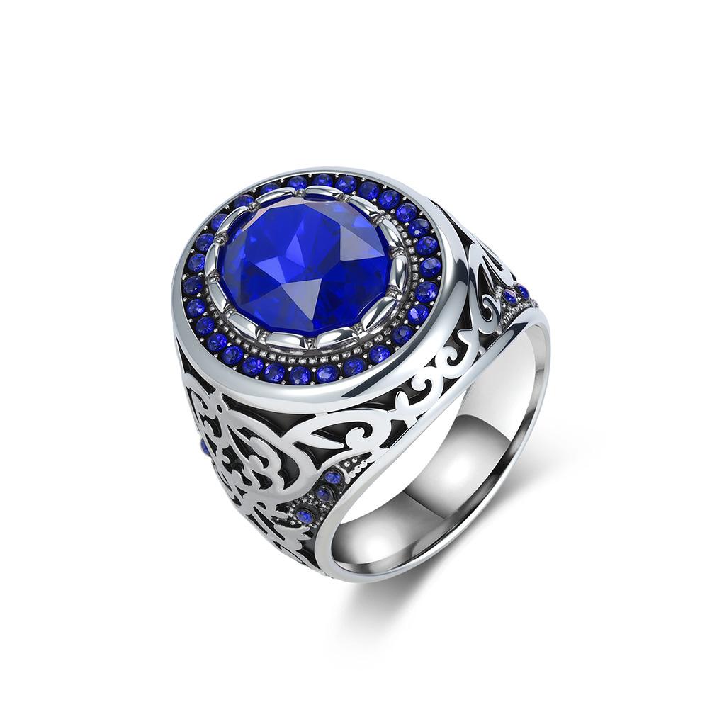Винтажное кольцо с драгоценным камнем 2025 года для мужчин, персонализированное, трендовое, модное, стиль ношения, кольцо-пуллер