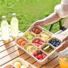 Food-grade Transparent Nine-section Fruit Preservation Box with Separate Formats, Plastic Kitchen Sealed Salad Preservation Box