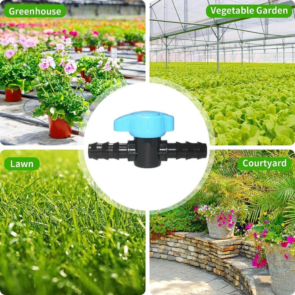 5pcs 16mm in-Line Ball Valve Black & Blue Water Valve Aquariums Hose Valve Water,Oil,Gas