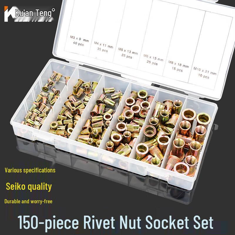 Carbon Steel Rivet Nut Assortment Kit