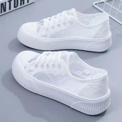 Дышащие сетчатые кроссовки, летние женские повседневные туфли на шнуровке, женские туфли на плоской подошве с цветочным принтом, удобные неглубокие туфли для ходьбы для женщин