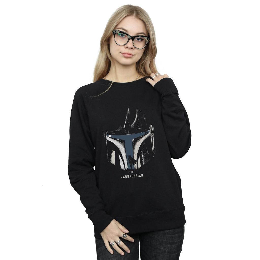 Star Wars Womens/Ladies The Mandalorian Helmet Silhouette Sweatshirt