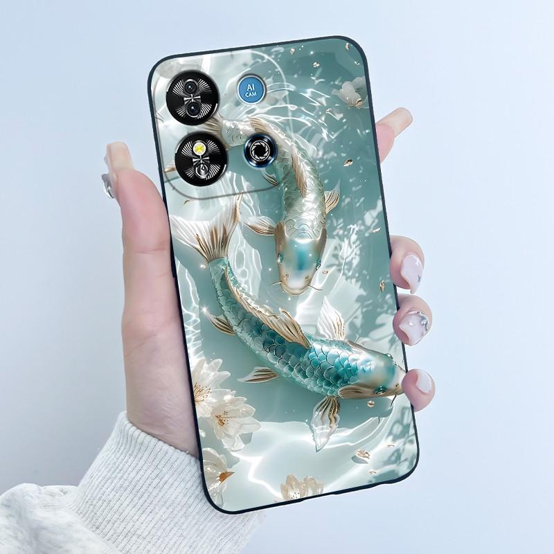 Для Oukitel C57S C57 Pro Plus Ultra Чехол BLU J12 Задняя крышка Милое Сердце Любви Кролик Черный ТПУ Мягкий Силикон Защитный Чехол для Телефона