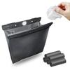 Slim Car Trash Can with Hooks and LED Made of Margnet PU Large Compatible with Multiple Fits Passenger and Back Convenient Car Includes 5 Trash Bags