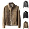 Мужская однотонная куртка, зимнее замшевое пальто с карманами, рабочая куртка, верхняя одежда