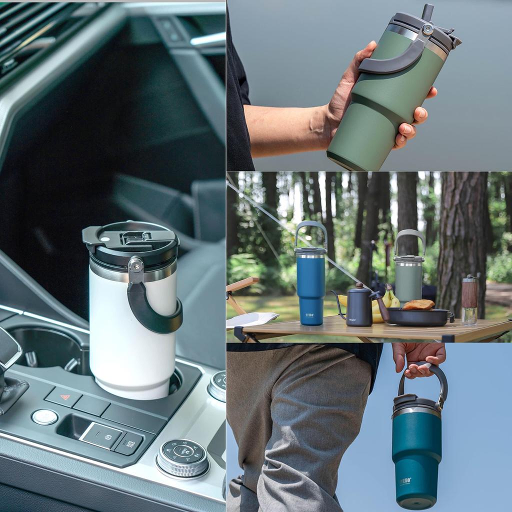 TYESO Tumbler with 750ml Water Cold Kettle with Vacuum Double Wide Large Direct No Home Pink Straw, Coffee, Bottle, Thermos, Insulation, Insulation,