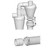 Double Filtration Cyclone Dust Collector 50mm/2'' DIY Turbocharged Woodworking Filter Industrial Separator Collector Canister
