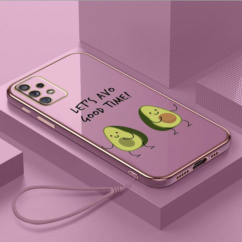 Роскошный чехол для телефона из ТПУ с ремешком для Samsung Galaxy A04 A05s A13 A14 A24 A54 A34 Note20 S23 Ultra, чехлы A38 Delicious Avocado Cover