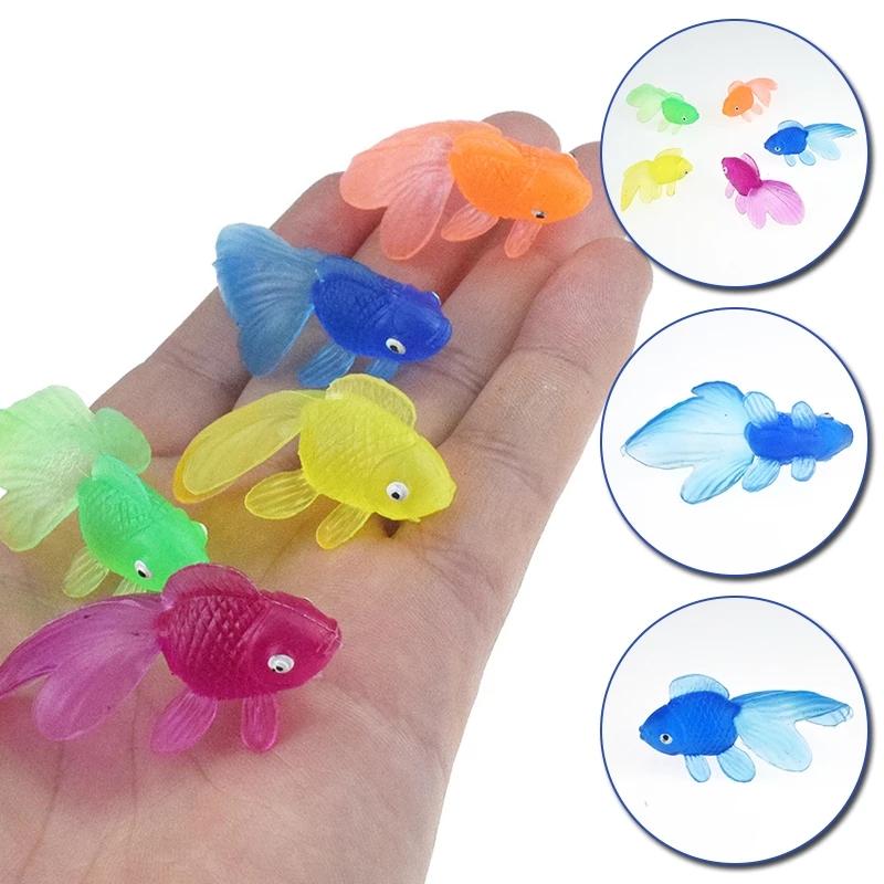 1/10/20Pc Random Soft Rubber Gold Fish Simulation Mini Goldfish Water Toddler Fun Swimming Beach Gift