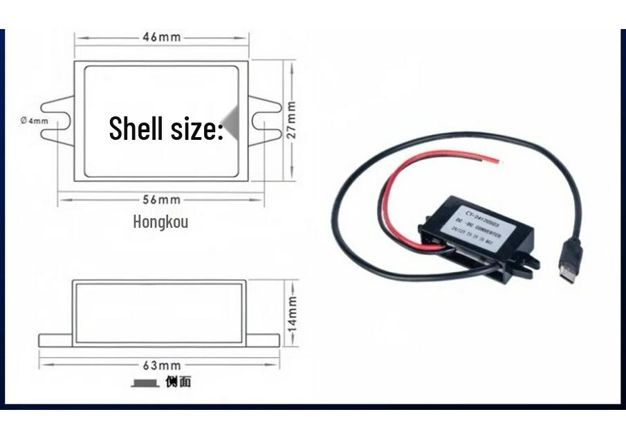Автомобильный модуль преобразователя питания USB QC3.0 для быстрой зарядки, 12/24 В в 5 В 3 А