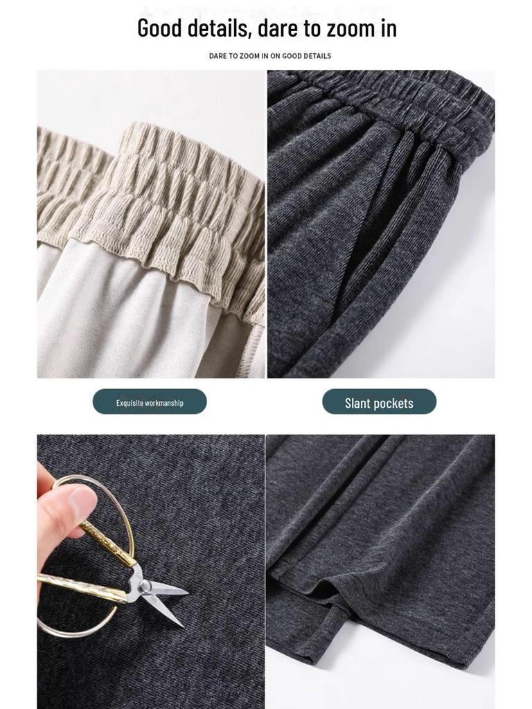 Женские широкие бежевые теплые брюки на бархатной подкладке