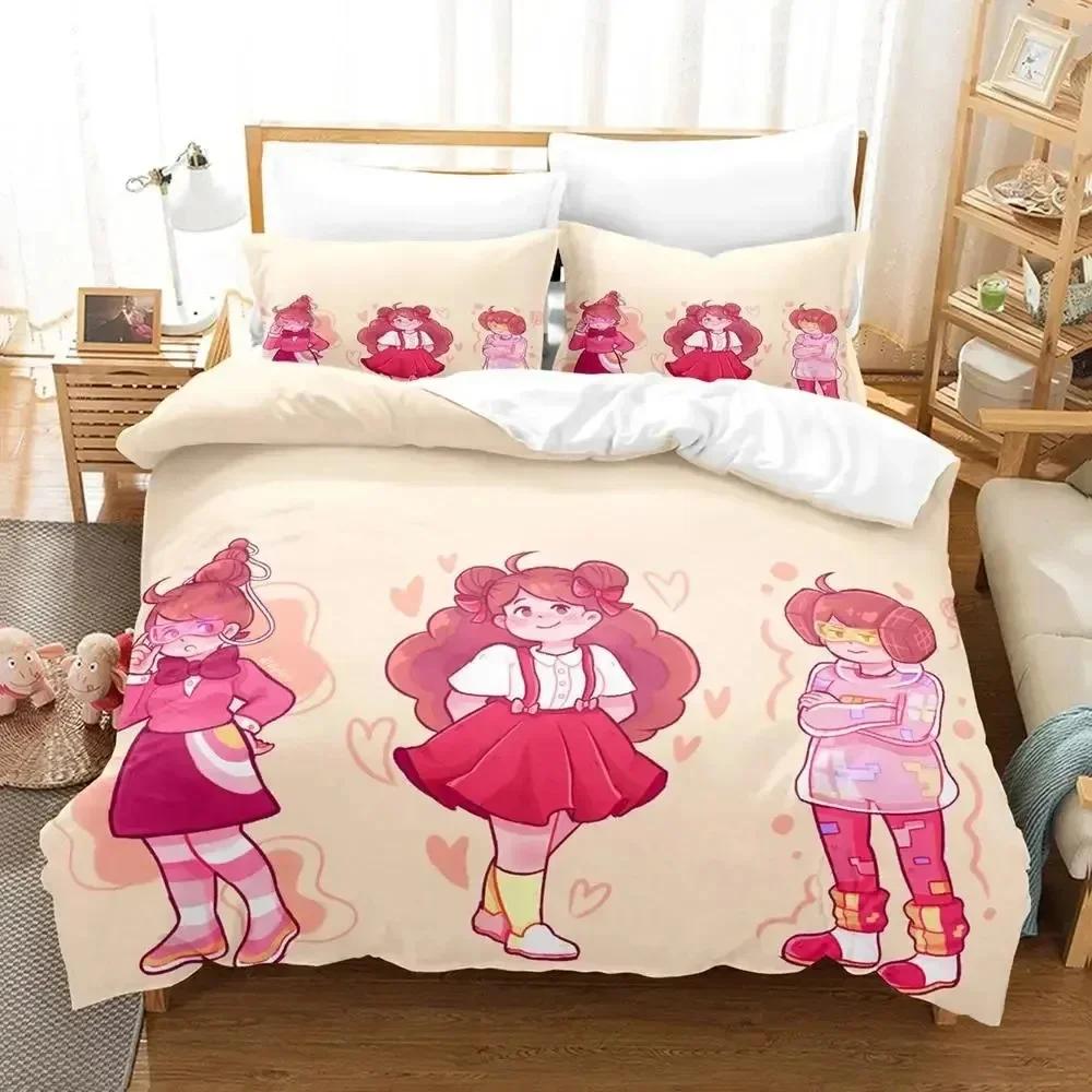 Мультяшный набор постельного белья с принтом Puppycat Пчела Пододеяльник Наволочка Комплект постельного белья Простыня Покрывало для одеяла Размеры: Полный, Queen, King