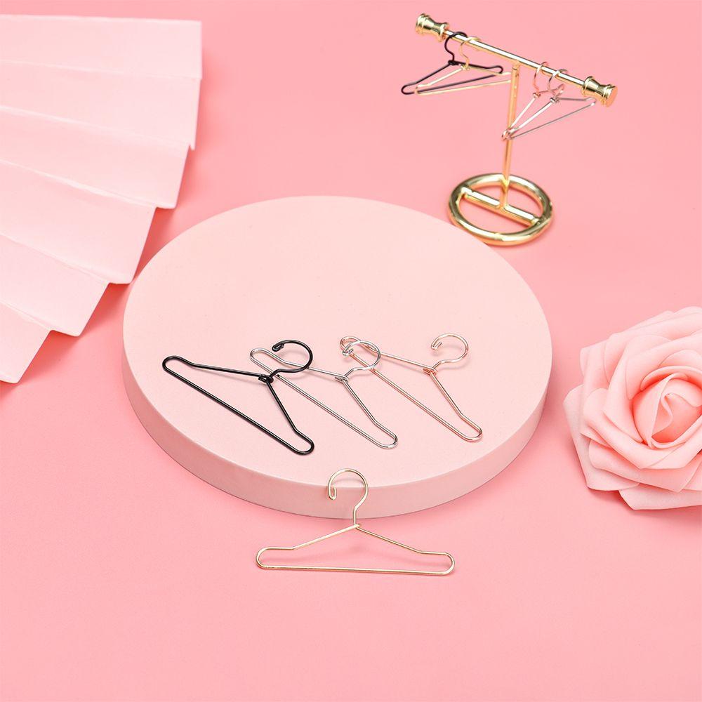 10pcs High Quality Wardrobe Cute Dress Clothes Hanging Metal Doll Accessories Mini Hangers