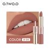 Оптовая продажа O.TWO.O 2-в-1 Матовая помада и Жидкая помада 12 Цветов Макияж Блеск для губ Водонепроницаемый Батом Блеск для губ Тинт Косметика