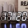 Ночь цифровые часы настенный декор режим светодиодные часы для дома и украшения подвесные часы спальня комната большой интерьер 3D свет сад