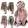 Leopard Printed Square Scarf Imitation Satin Silk Hip Hop Head Scarf Fashion Handkerchief Women