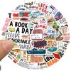 50 шт., наклейки для любителей чтения, богатые различные узоры, без остатков, солнцезащитные, клейкие, невыцветающие, водонепроницаемые, книжные наклейки