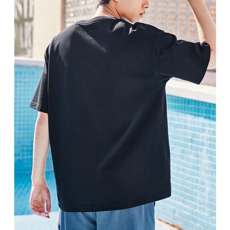 Anta Футболка с круглым вырезом и короткими рукавами с логотипом, топы унисекс, черные 972328113-4