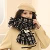 2024 Winter Women'S Well Shaped Grid Scarf Thickened Warm Scarf Shawl Dual Purpose Student Versatile Imitation Cashmere Scarf