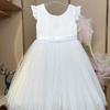 Летние детские свадебные платья принцессы с бантом для девочек, одежда для девочек, костюм для дня рождения, детская одежда