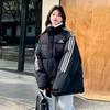 Свободное хлопковое пальто в корейском стиле для женщин, зимнее утолщенное хлопковое пальто и куртка нового стиля