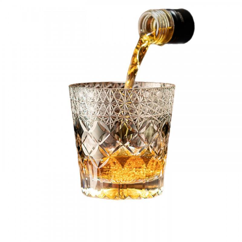 Japanese Edo Kiriko Cut Crystal Whiskey Glass Tumbler Handcrafted Decorative Drinking Cup