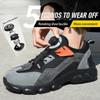 Rotating Buttons Men Boots Breathable Work Sneakers Men Safety Shoes Puncture-Proof Indestructible Shoes Non-slip Security Shoes