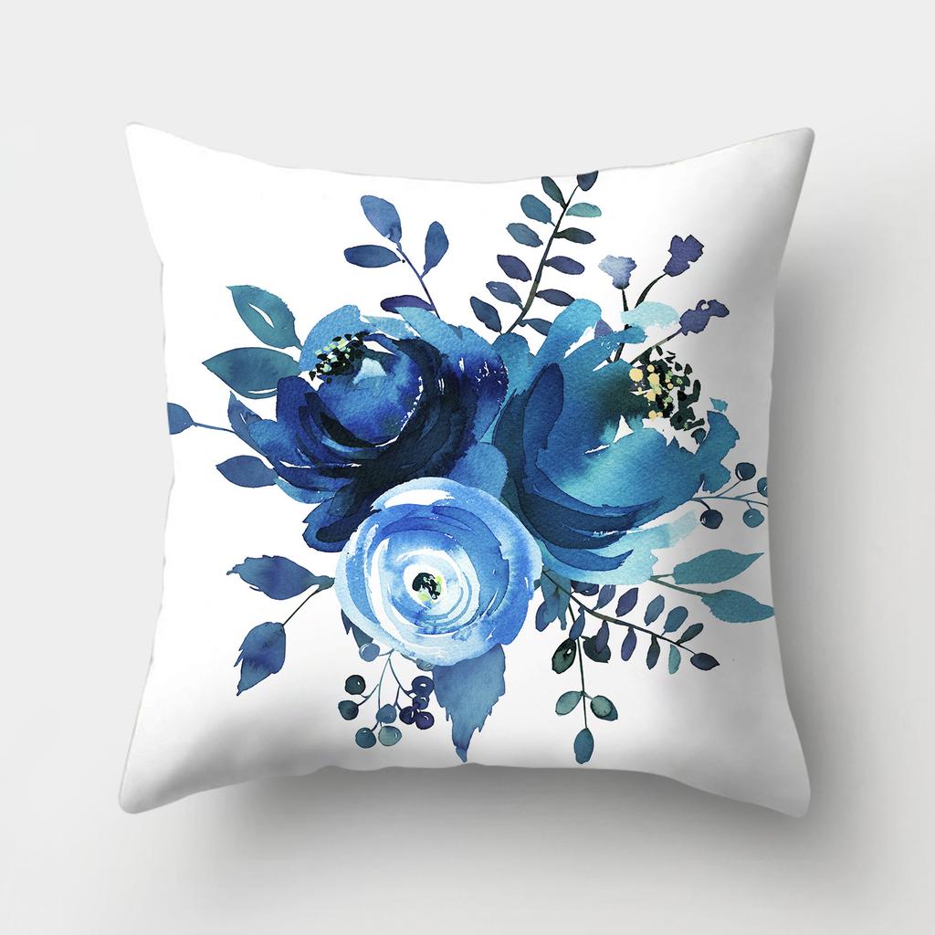 Blue Pattern Decorative Cushion Cover Stripe Geometric Pillow Case For Car Sofa Decor Pillowcase Home Throw Pillow Cover 45X45CM