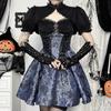 Gothic Dark Two-Color Jacquard Sling Dress & Lolita Cardigan Set