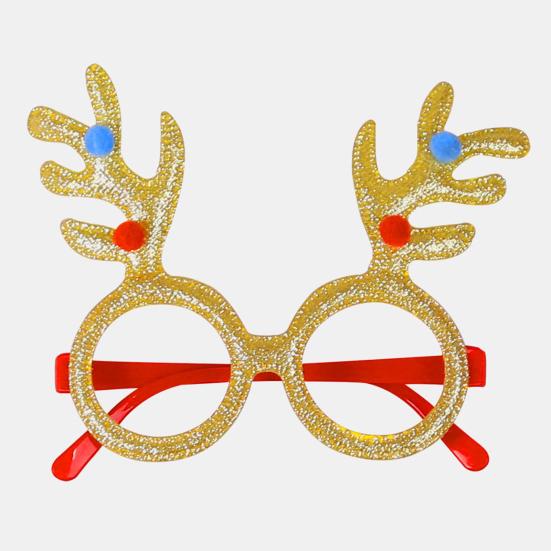 Рождественские декоративные очки, блестящая шапка Санты в форме рогов, детский реквизит для фотосъемки, праздничный новогодний косплей, новинка, очки