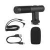 Portable Stereo Microphone Video Recording Mic 3.5mm TRS Plug Built-in Rechargeable Battery for