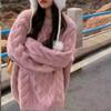 Autumn and Winter New Round Neck Thickened Twist Pullover Knitted Sweater Women