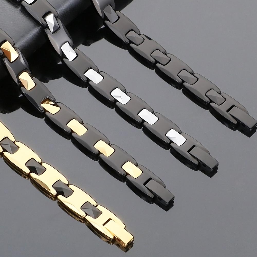 Мужские браслеты с магнитной терапией и германием для мужчин, вакуумное напыление, гипоаллергенная бижутерия для здоровья из вольфрамовой стали, модные подарки для него