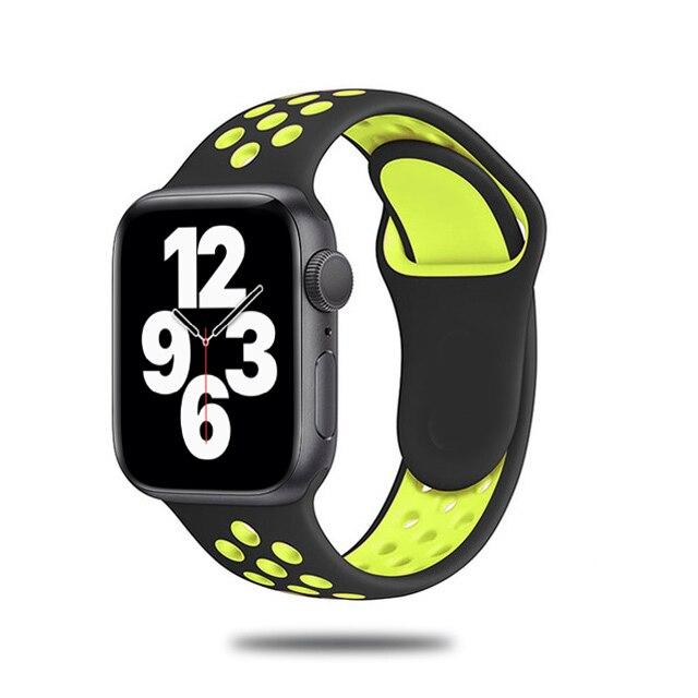 Sport Strap For Apple Watch Band 6 SE 5 4 44mm 45mm 40mm Silicone Breathable Belt Bracelet To iWatch Watchband iWatch Ultra 7 6 5 4 41mm 42mm 38mm
