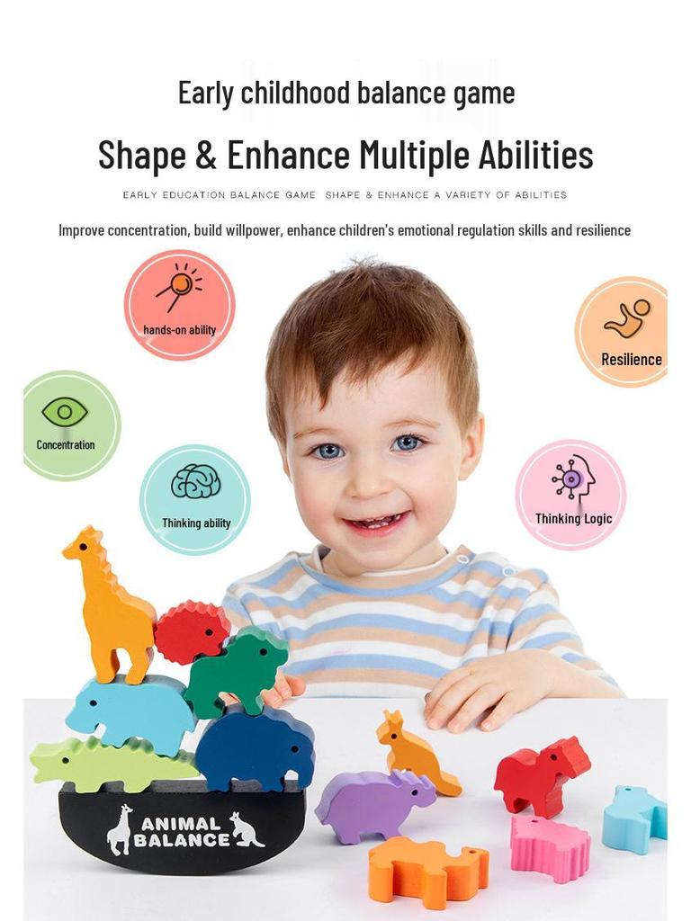 Animal Balance Stacking Blocks: Early Education Parent-Child Game