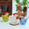 Colourful Glass Rooster Figurine Stable Base Turkey Animal Miniature Modern Home Xmas Gift Table Decoration