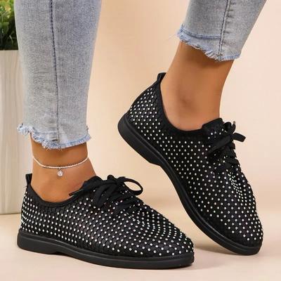 Модная обувь для женщин 2024 года, горячая распродажа, женская обувь на шнуровке, вулканизированная, осенняя, однотонная, повседневная, удобная, большого размера, для ходьбы
