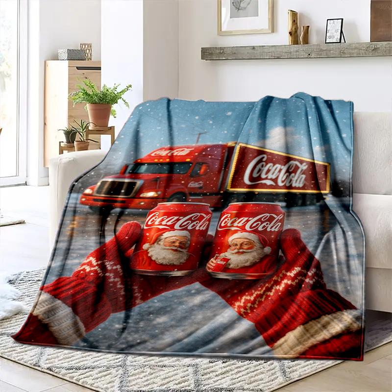 Christmas gift Halloween themed cola beverage Coca Cola blanket soft home furnishing nap decoration four seasons warm Sherpa blanket U6