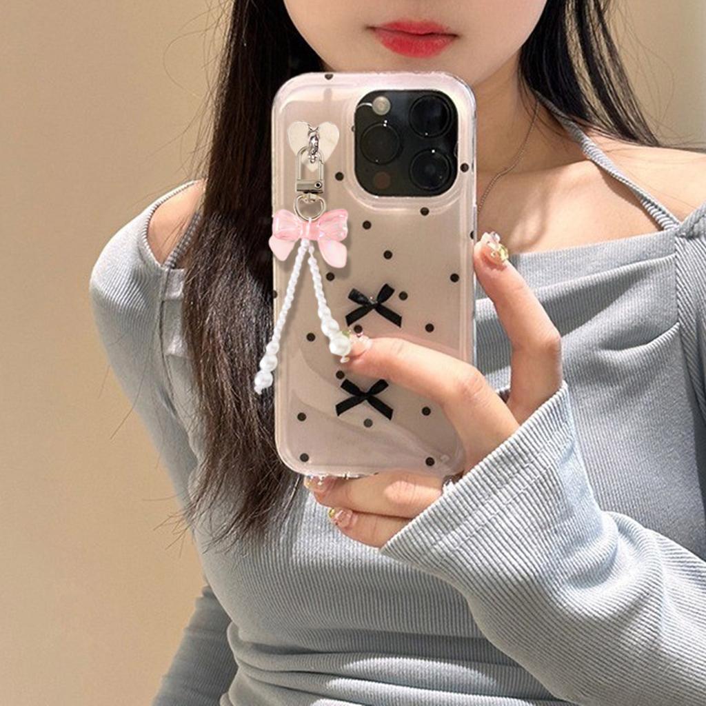 Брелоки с жемчугом и бисером в виде банта, симпатичная подвеска в виде бабочки, брелок для ключей, цветной шнурок для телефона, многофункциональные аксессуары