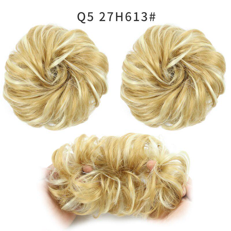 Synthetic Women Fashion Curly Messy Chignon Hair Bun Hair Accessories Elastic Fiber Hairpiece Chignon For Wedding Party Daily Use