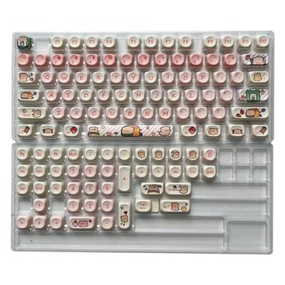 Колпачки для клавиш 118Keys Pink Pig из PBT-пластика с сублимационной печатью и профилем MOA для переключателей, подходят для клавиатур 61/64/68/87/96/104/108 дюймов.