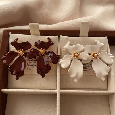 Серьги-капли с натуральным цветочным маслом Серьги Трехмерное ощущение Мода Личность Темперамент Высокое качество Элегантные Романтические Ретро Серьги