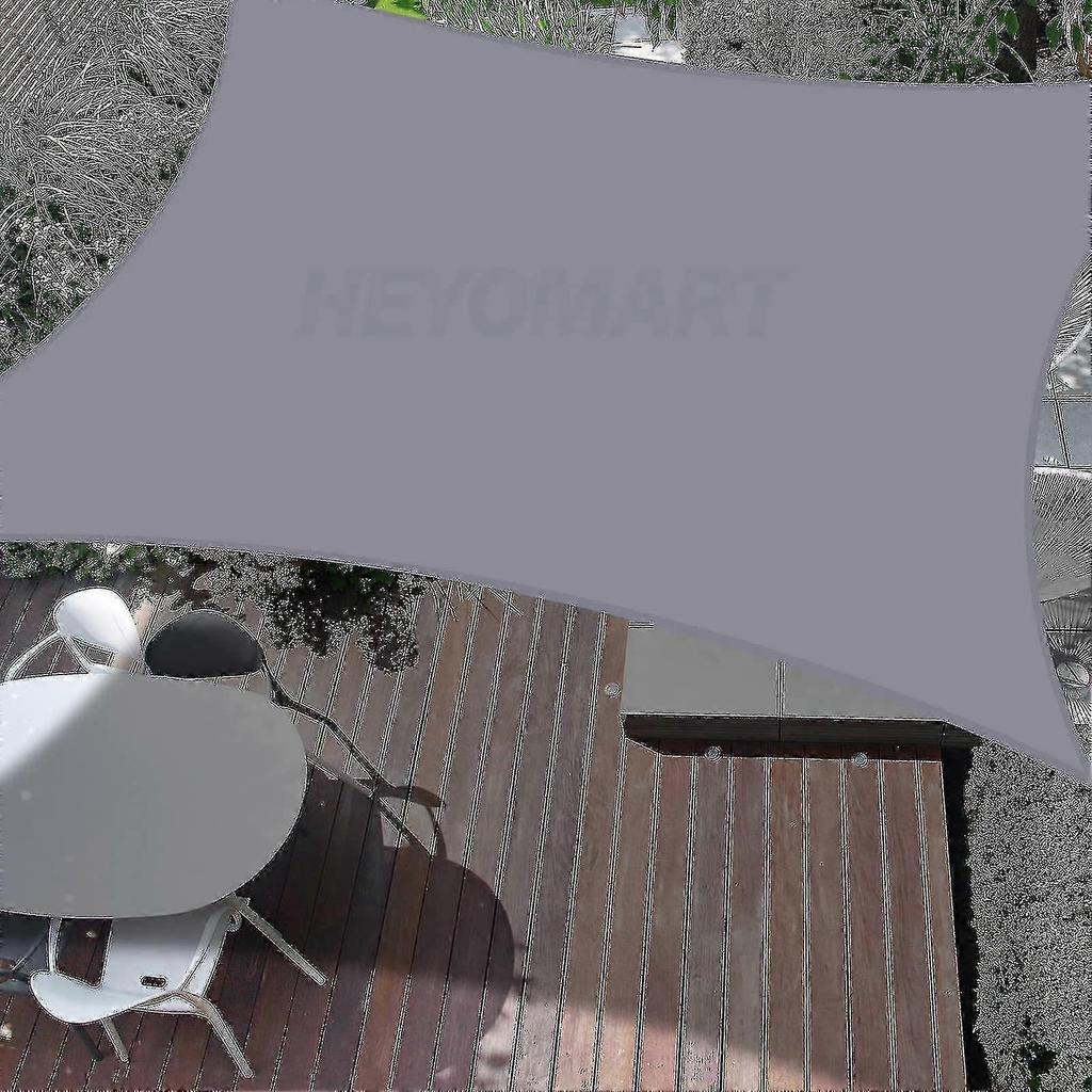 Sun Shade Sail 2.5m X 2.5m Square Shade Sails Waterproof Outdoor Garden Sunscreen Awning Canopy With Rope, Grey-9192339853776