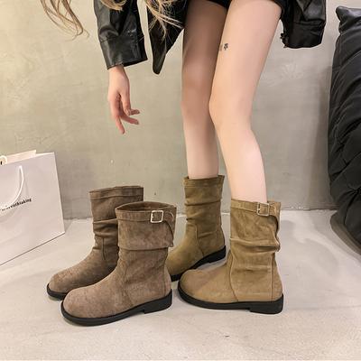 Весна Осень Ремень Пряжка Женские Ботильоны Модные Квадратные Низкие Каблуки Повседневные Короткие Ботинки Женские Туфли Без Застежек