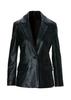 Formal Casual Handmade Genuine Lambskin Leather Black Women's Blazer Designer