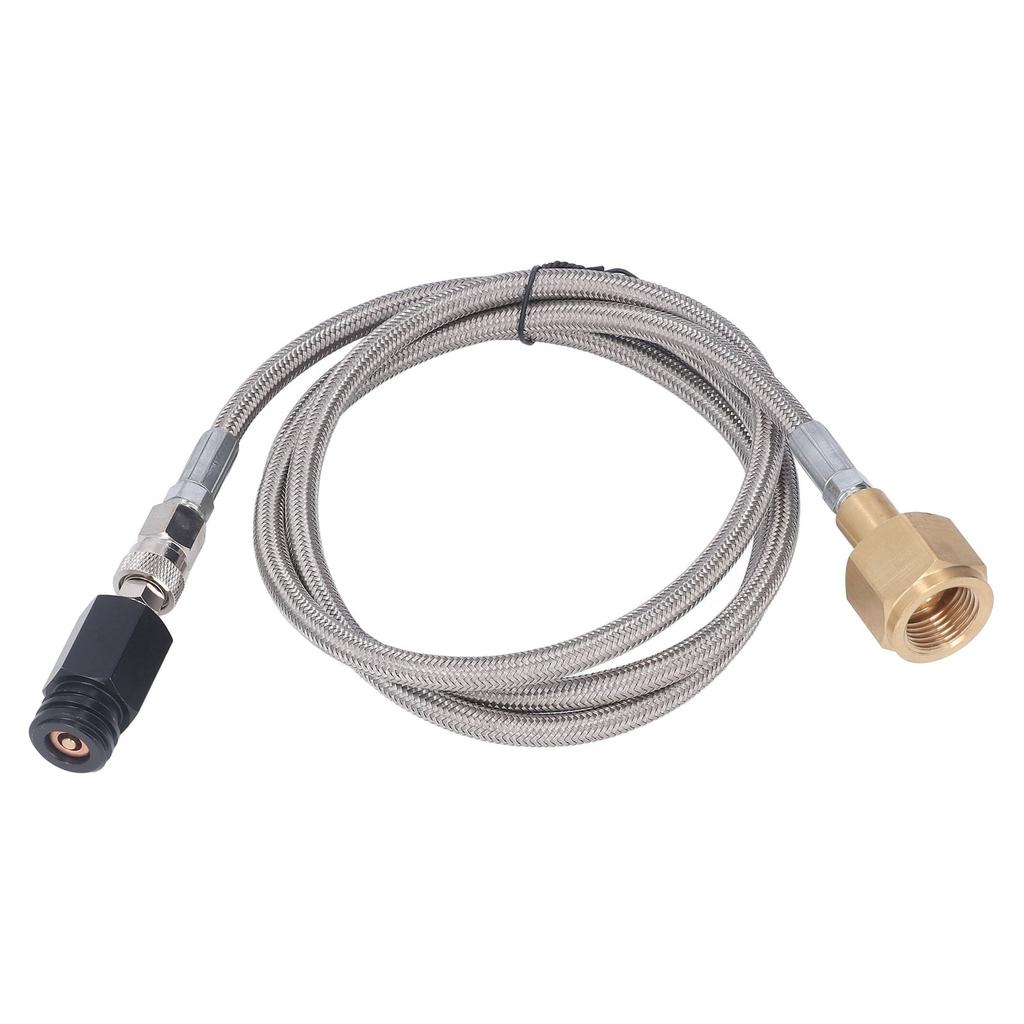 Soda Refill Adapter CO2 Cylinder Cartridge Fill Tank Connector with 60in Hose CGA320 Stainless Steel Hose
