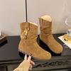 Мода 2025 Новые Женские Простые Стильные и Удобные Высококачественные Роскошные Простые Современные Ботинки Новые На Плоской Подошве Универсальные Короткие Ботинки