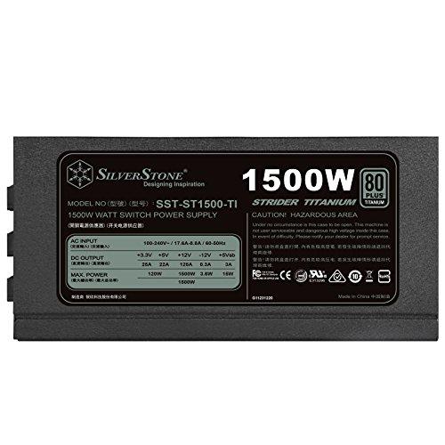 Блок питания ATX SilverStone Tek 1500 Вт с сертификатом 80 Plus Titanium и поддержкой нескольких видеокарт SST-ST1500-TI